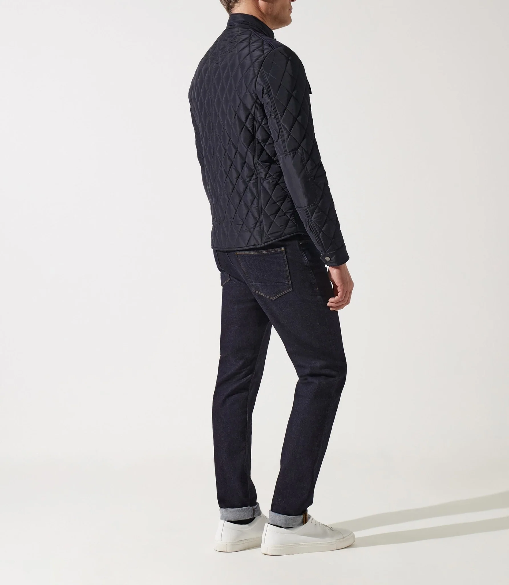 Blouson surchemise à col montant matelassé marine MACEO - Image 4