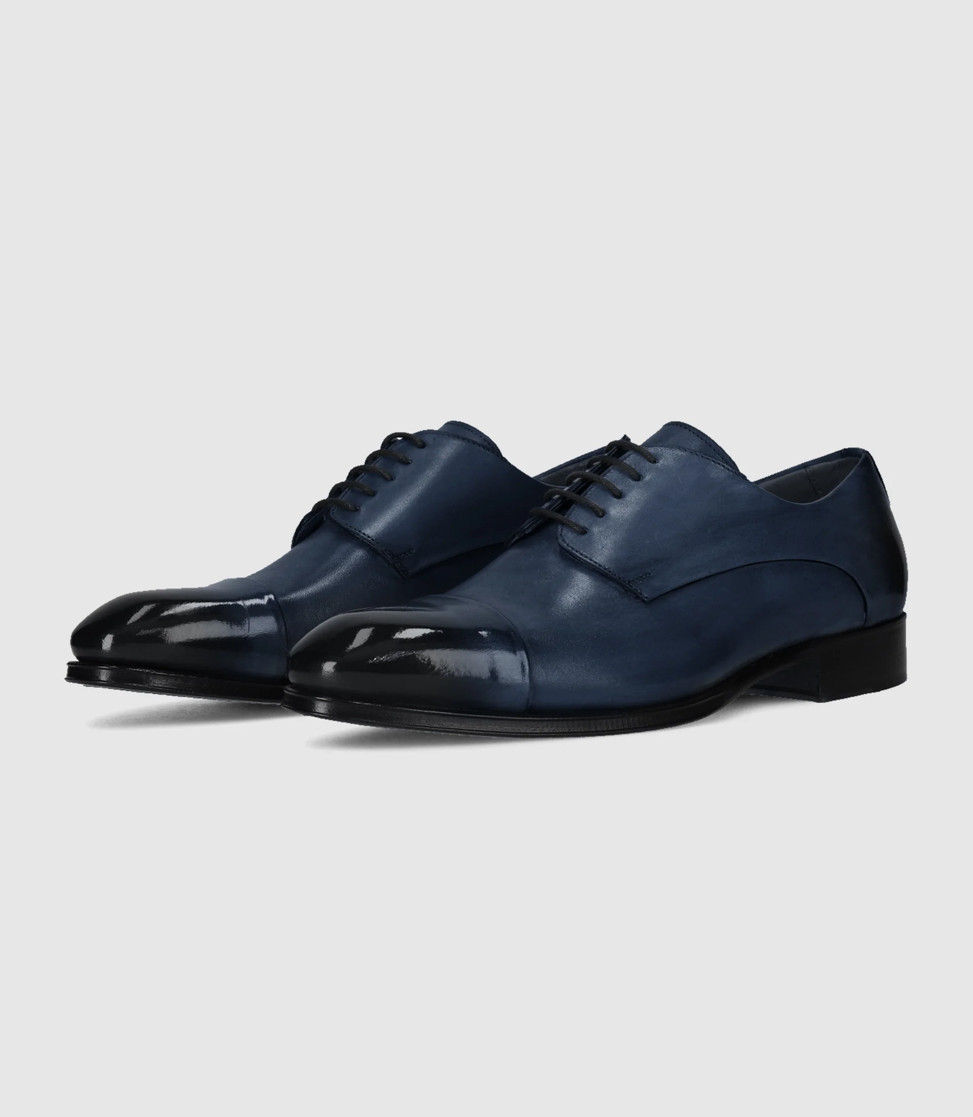 Derby couture en cuir marine ELVIS - Image 3