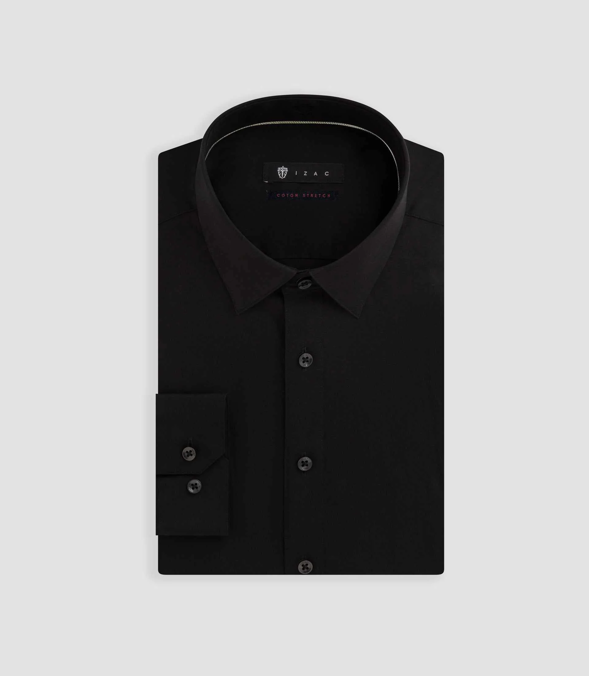 Chemise slim en popeline stretch noire MALTE - Image 3