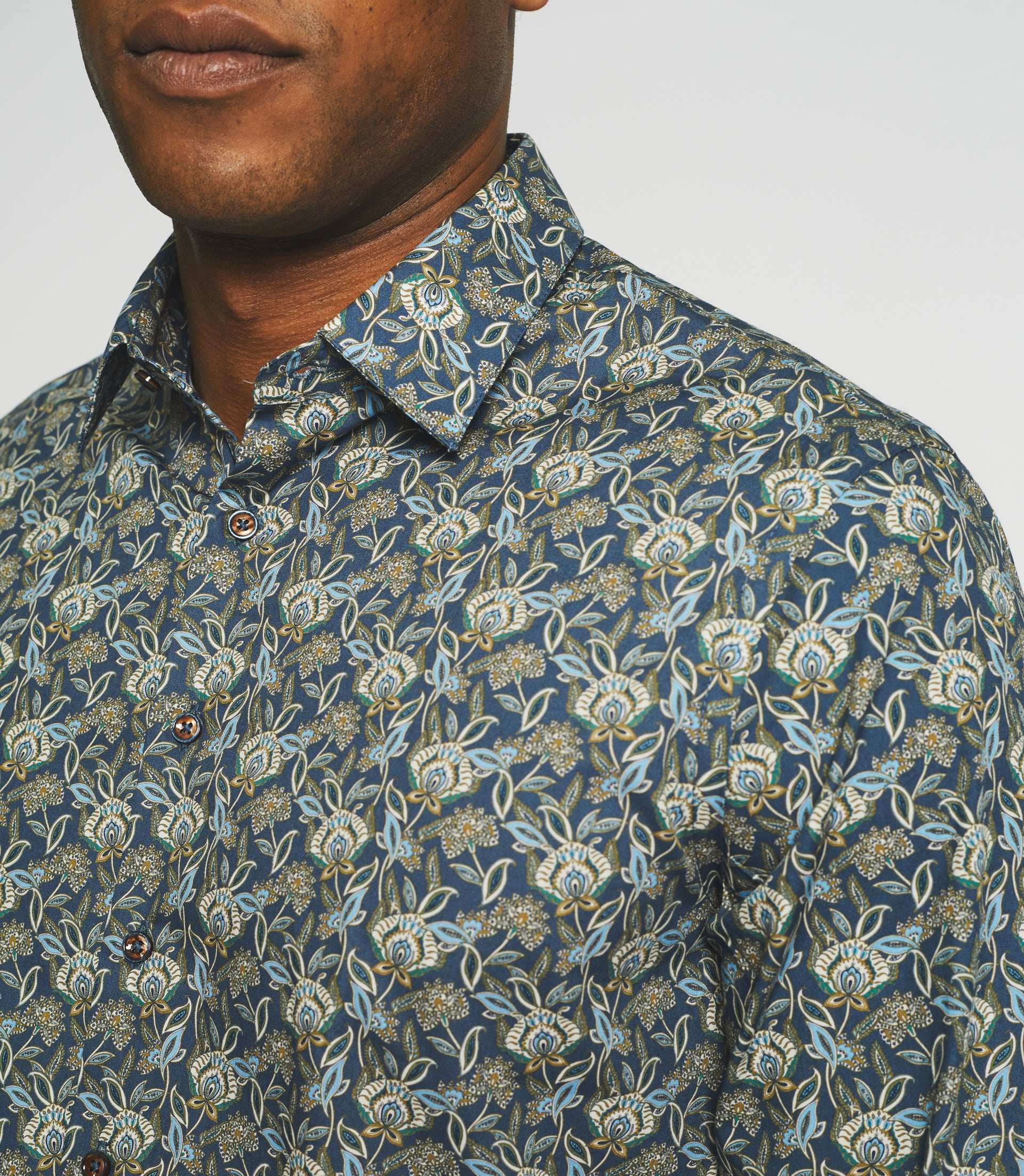 Chemise casual à imprimé bleu JASPER - Image 3