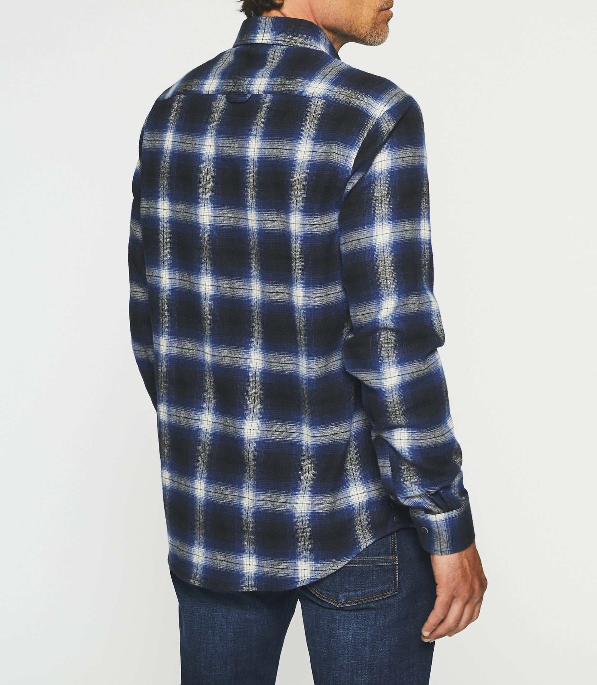 Chemise casual à carreaux bleu JEZY - Image 5