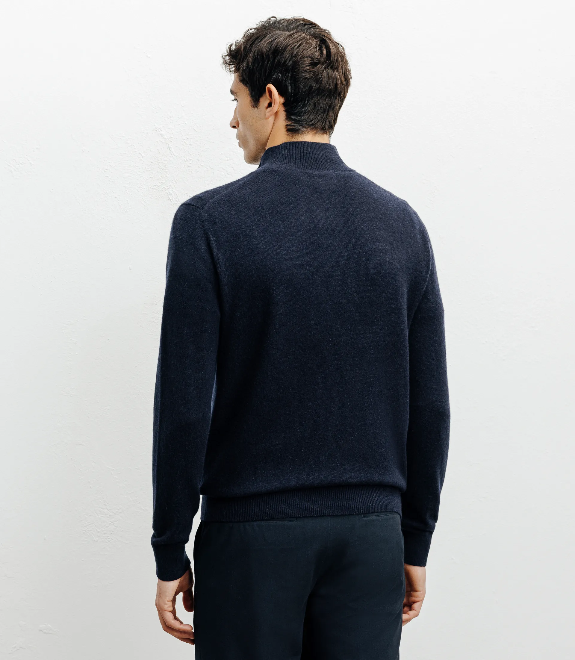 Pull col montant 100% cachemire marine - Image 4