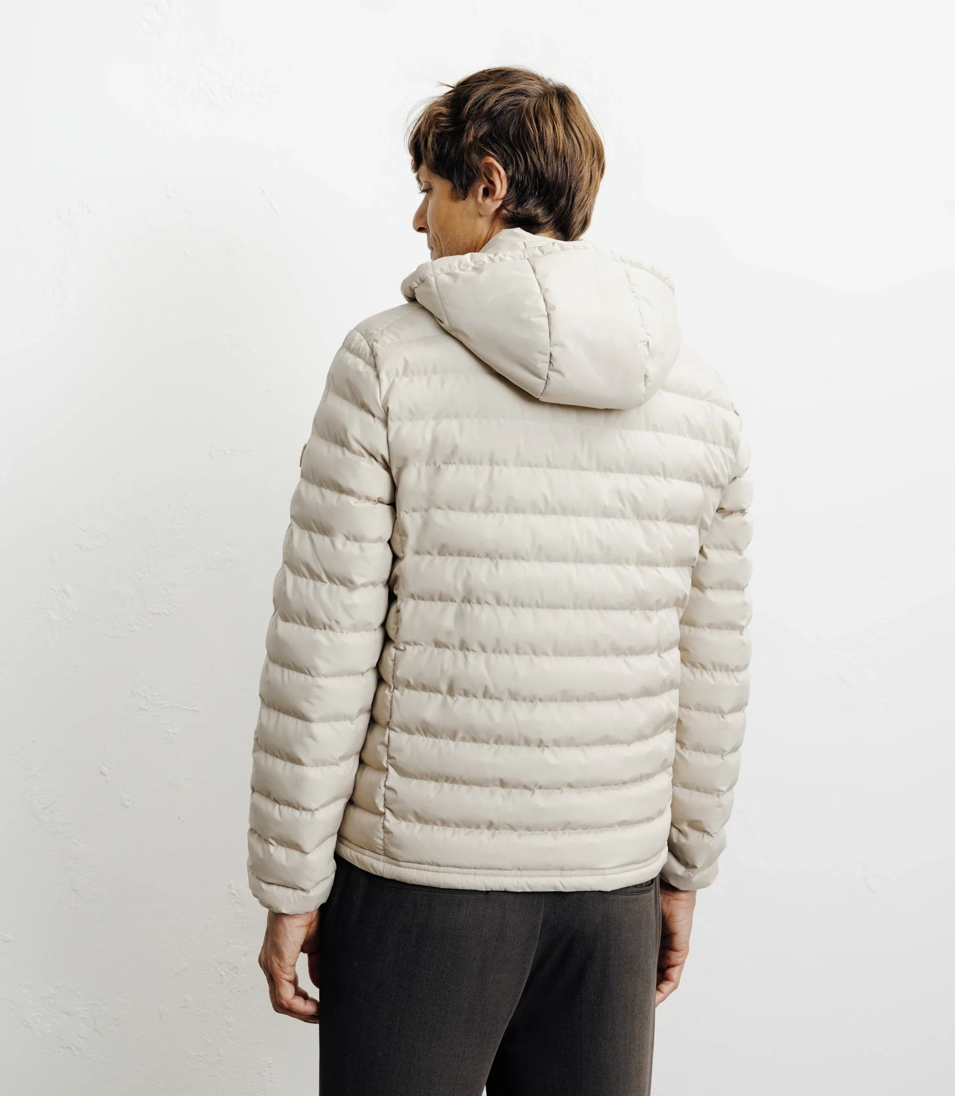 Doudoune avec capuche amovible beige - Image 4