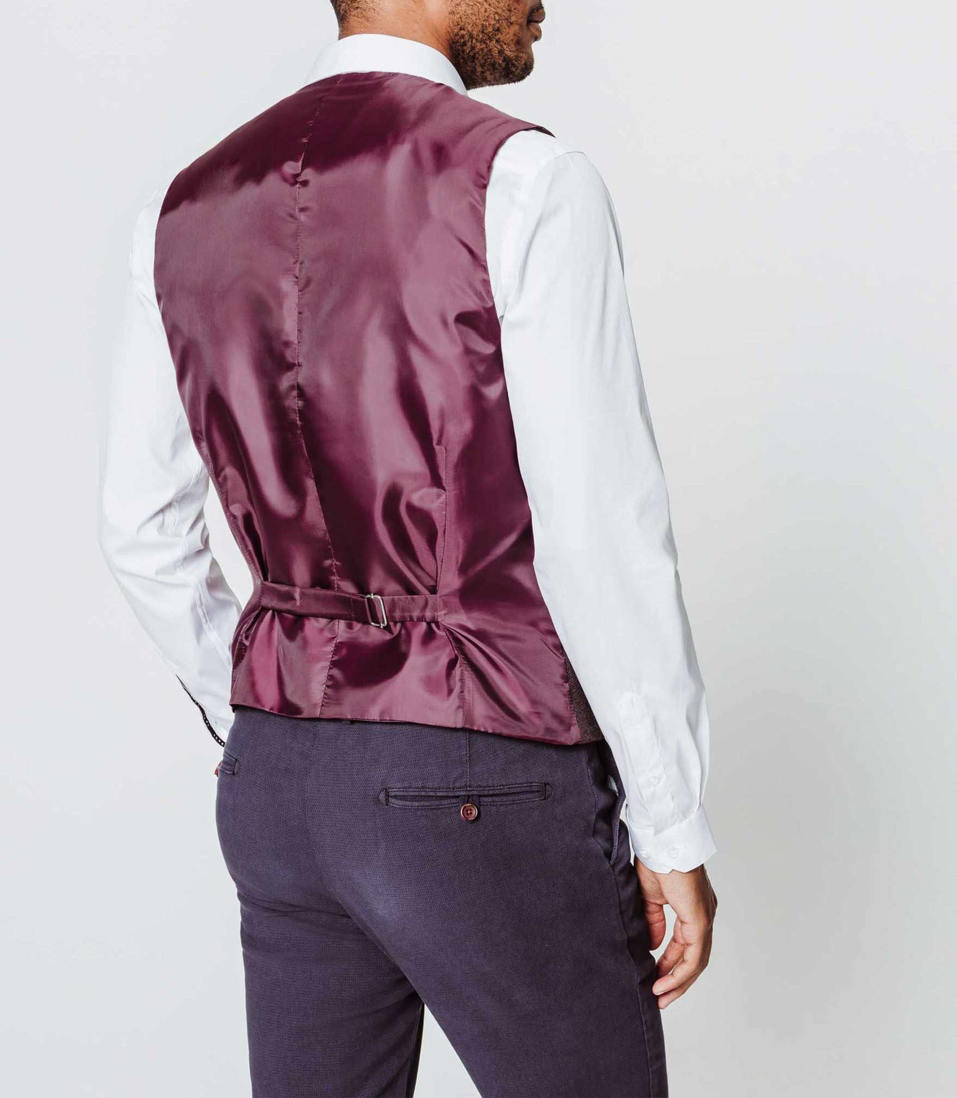 Gilet micro-motif bordeaux - Image 3