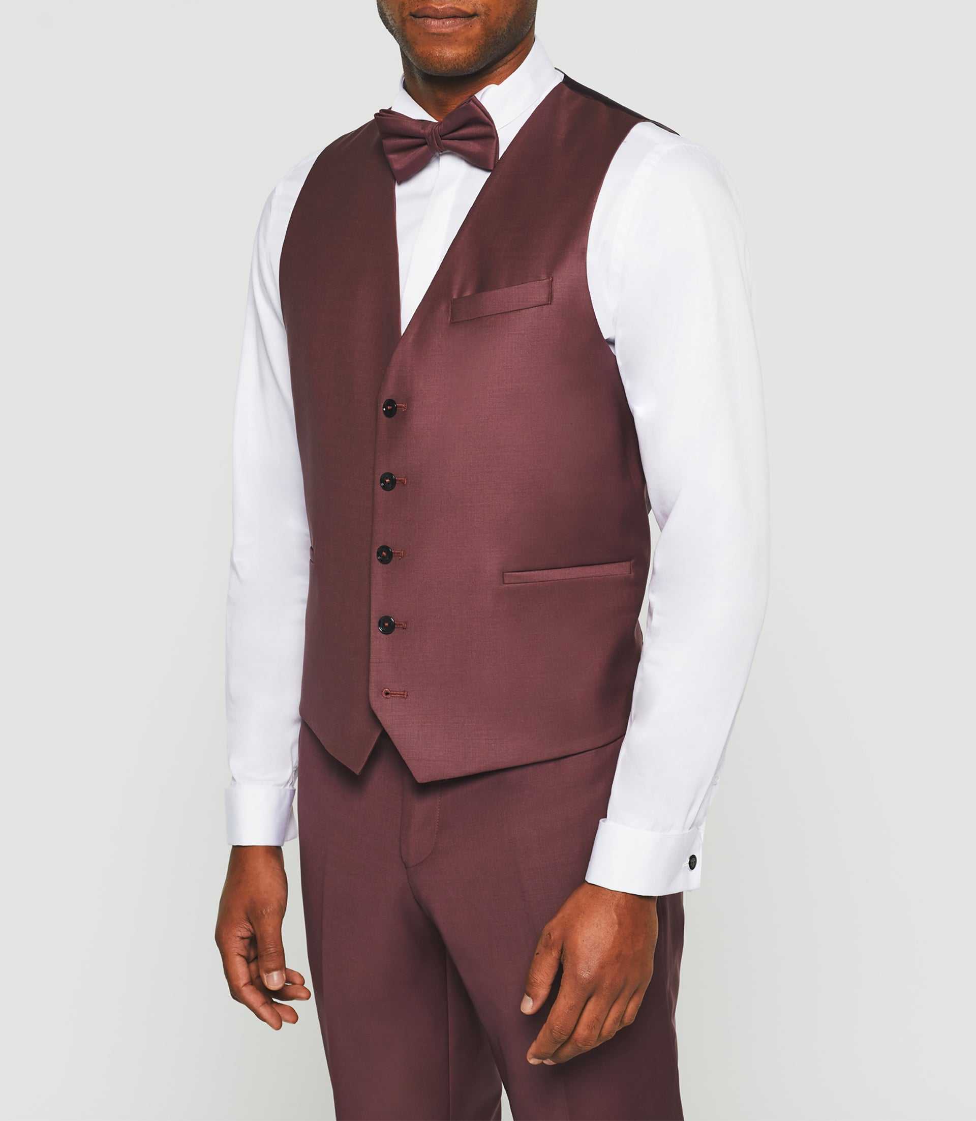 Gilet de costume framboise "Jfavori 2" - Image 3