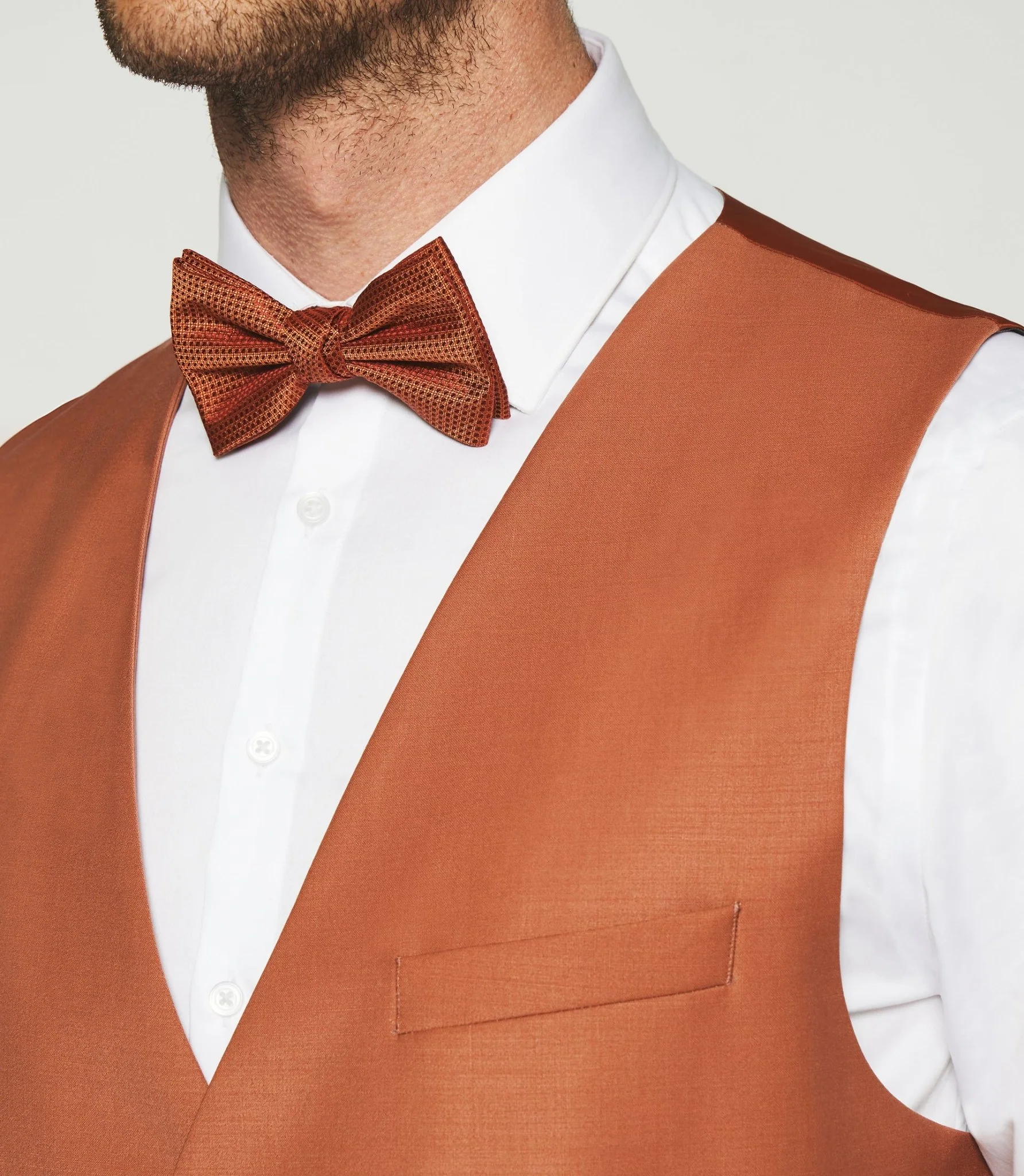 Gilet de costume en laine orange JFAVORI - Image 3
