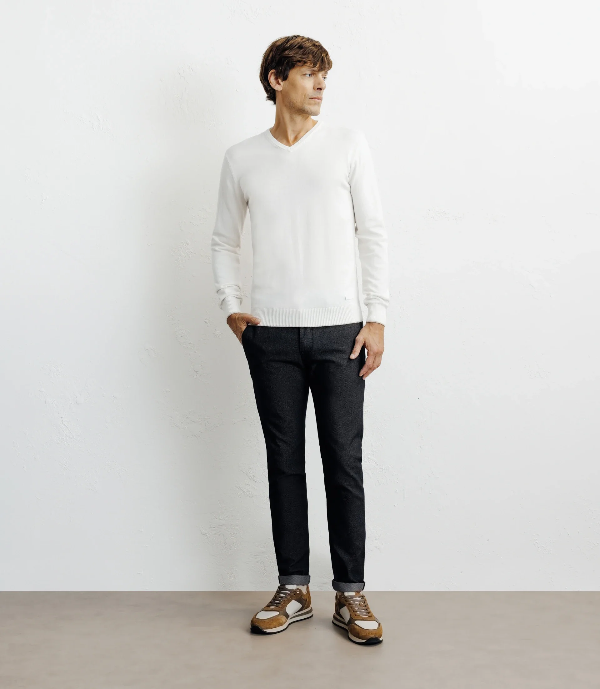Pull col v écru - Image 3